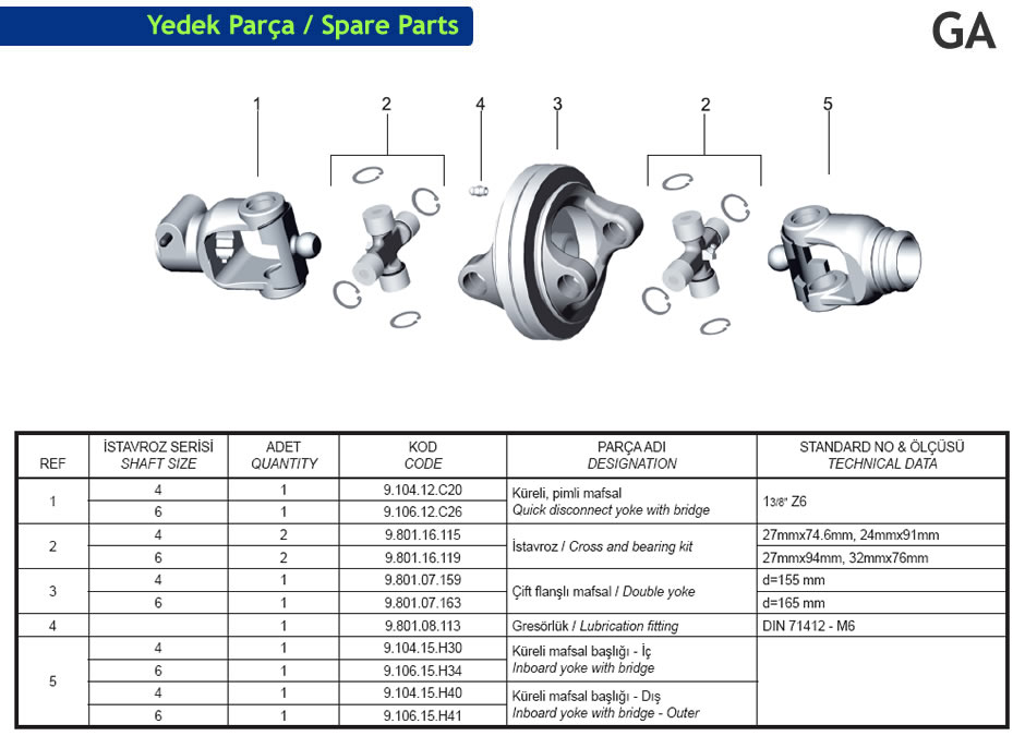 Wide Angle CV Joints GA